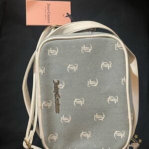 Juicy Couture Monogrammed Gray and Cream Crossbody Bag